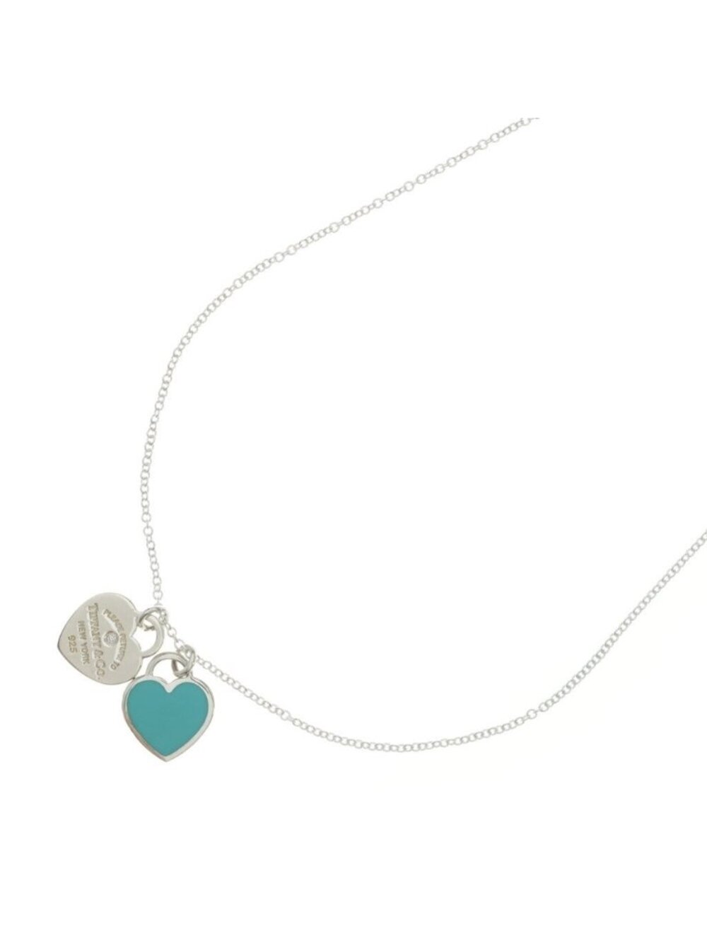 Tiffany & Co Return to Tiffany Heart Pendant Chain Silver Blue